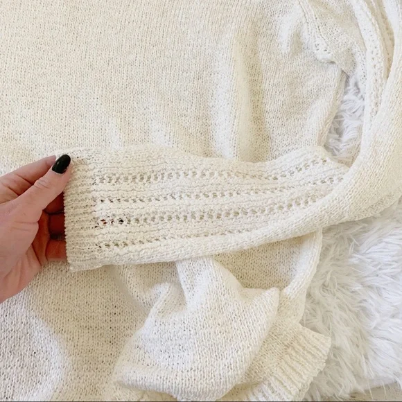 🌟Rachel Zoe White Chunky Open Knit Karla Sweater - Picture 7 of 8